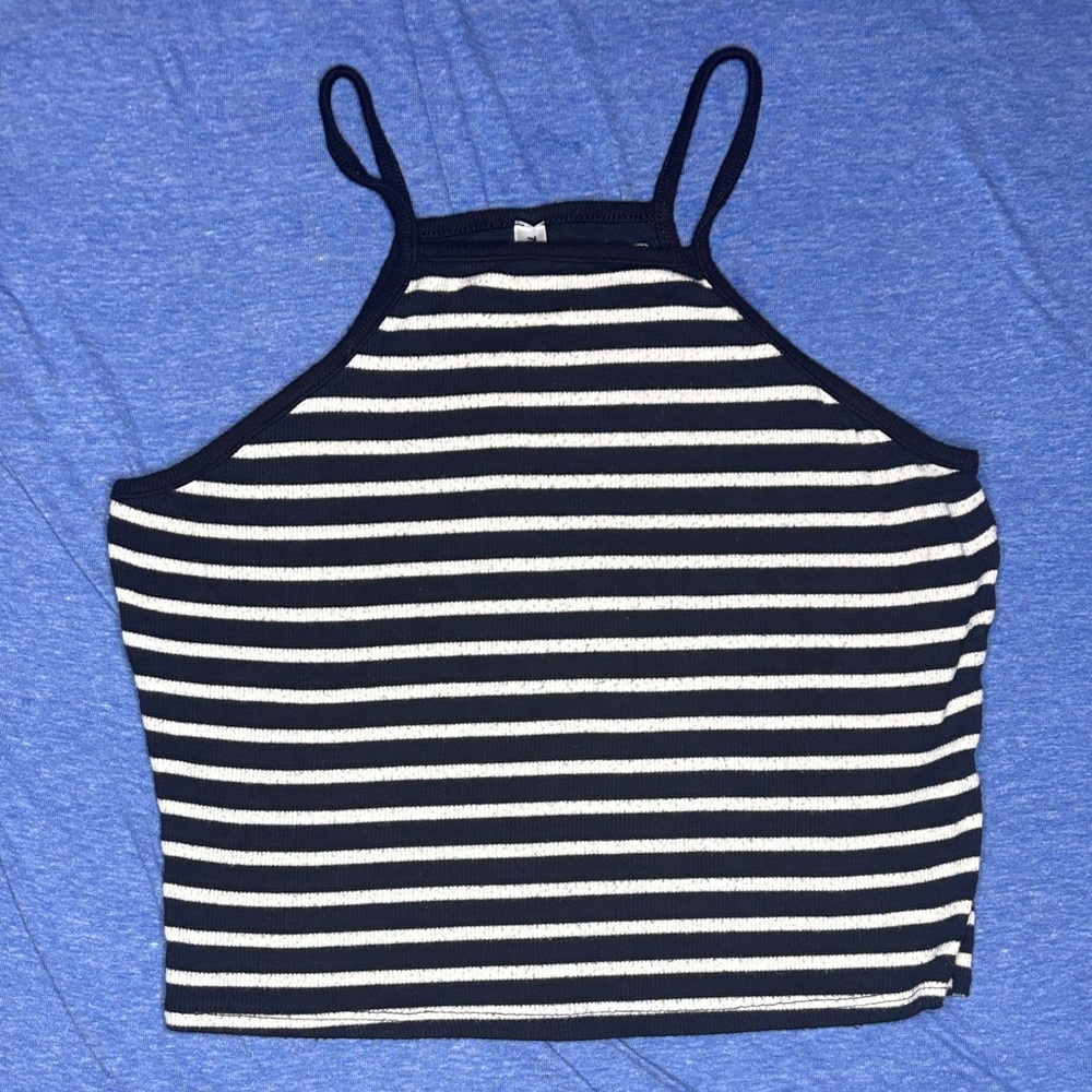 Navy and White Striped Women's Camisole